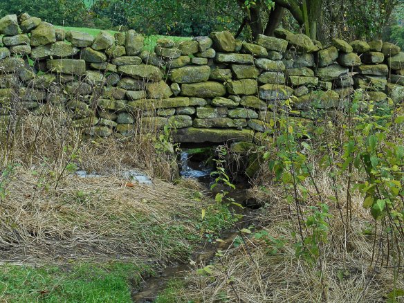 Gap built into drystone wall for beck - copyright NYMNPA