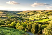 Evening light on Rosedale village and Northdale from Chimney Bank Credit RJB Photographic